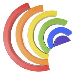 4.5cm Wooden Blocks Toys Arched Stacking Rainbow Blocks