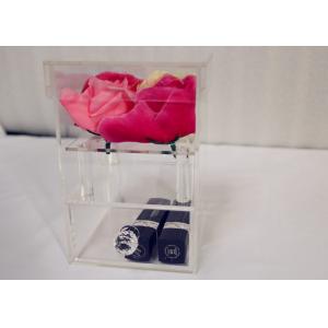 4 Holes Acrylic Flower Box 3mm Thickness Silk Screen Printing Logo With Drawer