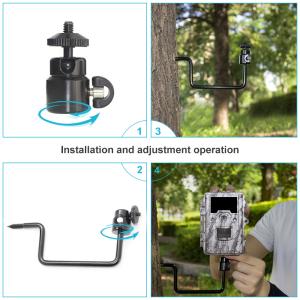 outdoor hanger with 3 screw holes 360 rotation screw-in tree for hunting camera