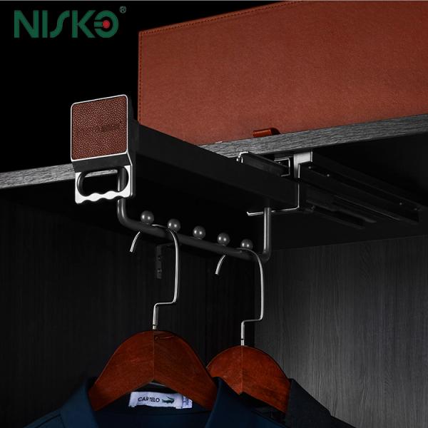 Quality Soft Closing Clothes Hanging Rack Top Mounted Pull Out Clothes Hanger Closet Rob wholesale