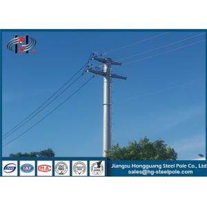 Direct Burial Galvanized Electrical Power Steel Pole With Climbing Rung Q235