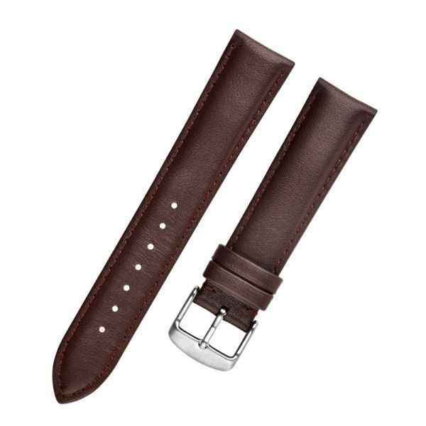 Quick-release Solid Color Leather Watch With Central Bar Clasp