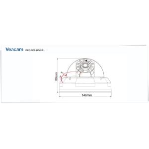 4 - 9mm Manual Zoom Lens LED Vandal Proof Dome Camera With 3-Axis Bracket Built