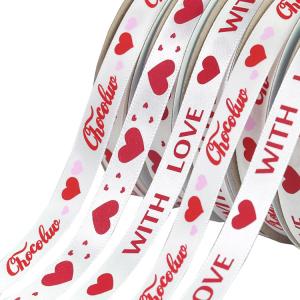 Recycled Decorative Satin Ribbon Solid Color Patterned With Smooth Surface