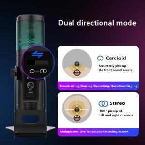 USB2.0 Dynamic Gaming Microphone Plug And Play Real Time Monitoring