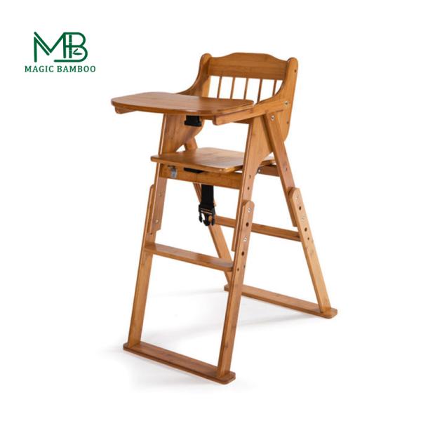 3 Gear Adjustable Height Foldable Baby Toddler Booster Seat for Highchair and Bamboo