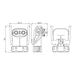 Right Angle Electric Car Charging Sockets 2 Pin Insulation Resistan
