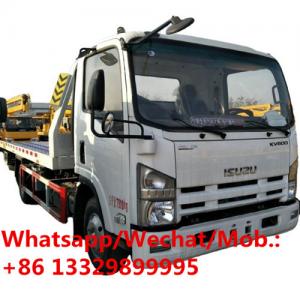 China HOT SALE! ISUZU Euro5 5 ton light duty flatbed wrecker small wrecker tow truck for sale, Good price road towing truck on sale