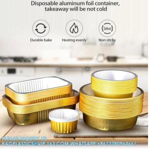 1050ml/220mm Length, Sturdy Aluminum Foil Pans With Lids For Cooking, Baking,