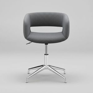 Metal Frame Modern Swivel Chair Upholstered Fabric Comfortable Office Seating Ideal for Conference Rooms Workspaces and Meeting Areas
