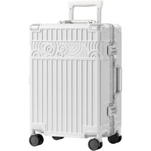 Cheap Zipperless Luggage with 4 Wheels 20inch Hard Shell Suitcase with PC+ABS TSA Lock 4 Metal Corner White for sale