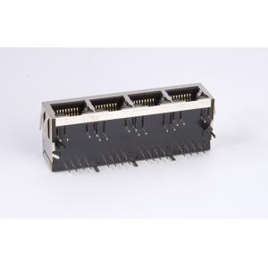 Cheap Power Over Ethernet RJ45 Single Port With Leds EMI Shield Panel Ground And PCB Ground for sale