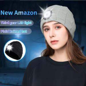 LED Flashlight Music Hat Unisex USB Rechargeable 4 LED Headlamp Cap For Jogging