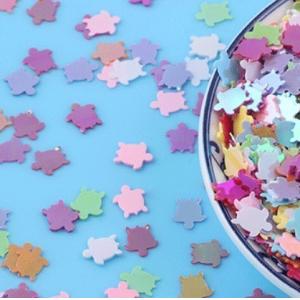 1 Color Printing Sequin Flowers Shaped Glitter Mixed Color with Butterfly Clover