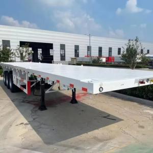 Hot 20 Feet 40 Feet Container Transport 3-Axis Flat Plate Semi-Trailer with 12.5