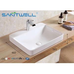 China Chaozhou Suppliers AB319 Ceramic Art Basin Above counter Vanity Sink bowl Gloss white Color on sale
