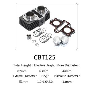 China CBT125--Double cylinder block with piston，piston ring，pin，clip and gasket on sale