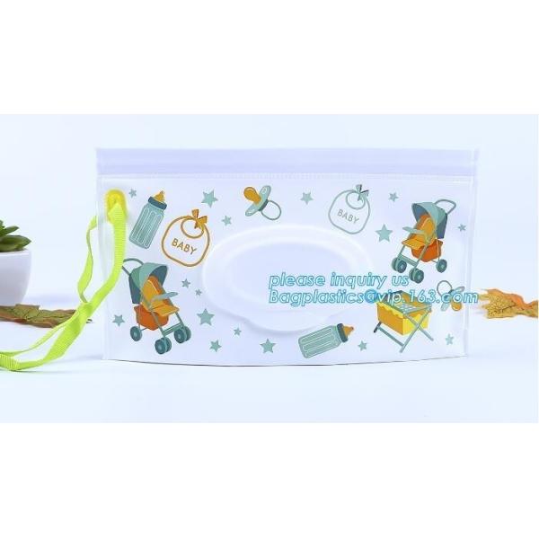 Wet wipe pouch baby wipe case holder dispenser refillable wet wipe, cartoon