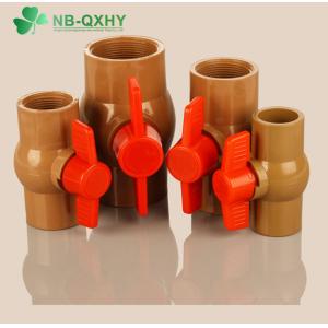 PVC Brown Body Compact Ball Valve with 100% Material and Thread Connection in