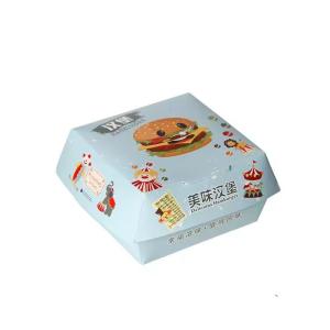 Disposable Food Packaging Kraft Paper Food Grade Fast Food Burger Box Customization Recycled Materials Customized Logo Acceptable