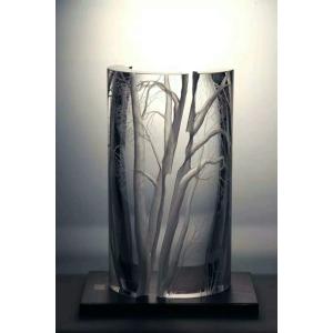 ISO9001 Inner Carved Artwork Etched Ornamental Crystals