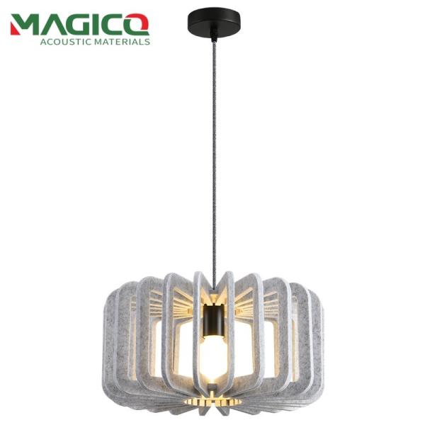 Quality New Arrival Restaurant Soundproof Lampshade for Office Hotels Cap Shape PET Acoustic Felt Lampshade wholesale