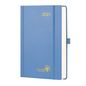 China Hardcover Light Blue 2023 Daily Planner Page A Day Schedule Quick Search Corners on sale
