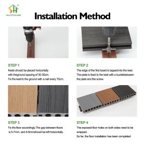 Modern Style Durable WPC Decking UV Resistant Composite Decking for Outdoor