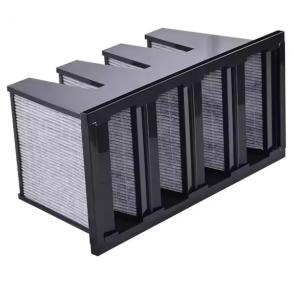 Cheap Compact Air Filters For HVAC Systems , Carbon Fiberglass Filter V Bank Hepa Filters for sale