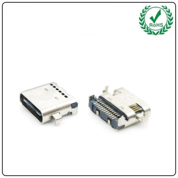China USB-31S-F-04B 3.5A Current 24P USB 3.1 Type-C Female Receptacle Socket Right Angle PCB SMT Dual Row Tab Type C Female on sale China USB-31S-F-04B 3.5A Current 24P USB 3.1 Type-C Female Receptacle Socket Right Angle PCB SMT Dual Row Tab Type C Female on sale