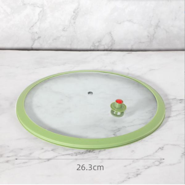 Multipurpose Home Silicone Glass Lid Sustainable Heat Proof Visual Anti-Overflow Pot Lid