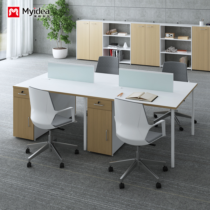 customization single&tow-person workstation office desk with screen style for company staff with computer storage features