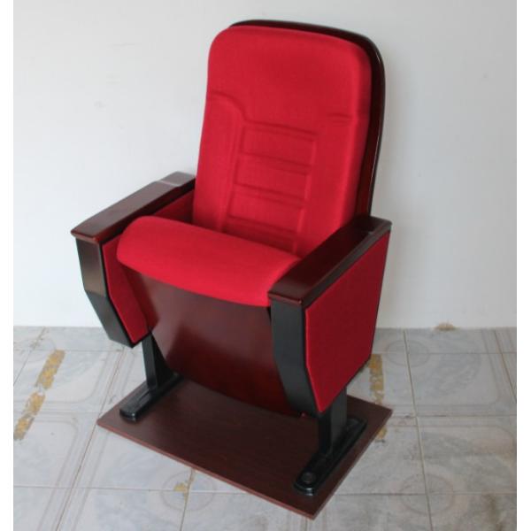 Public Folded Veneer Auditorium Chairs / Red Lecture Hall Seating