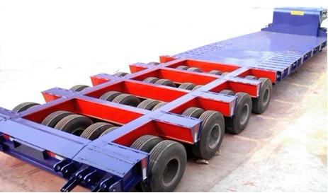 Quality 150 Ton 4 lines 8 axles lowboy Heavy Haul Trailers for Heavy construction machines wholesale