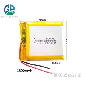 Cheap High Discharge Rate Battery 30C Max60C Rechargea 6.6whLithium Polymer Battery 1800mah 804040 Pouch Rechargeable for Handheld Games Players for sale