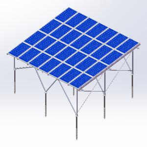Pre-Assembled Metis 4 Aluminum Solar Mounting System , Ground Mount Solar System
