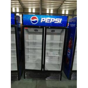 Direct Cooling Glass Door Display Freezer , Double Door Drinks Display Fridge