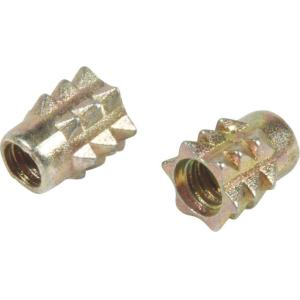 Alloy M4 Insert Nuts Pricky Nut Type With Yellow Zinc Finished Surface