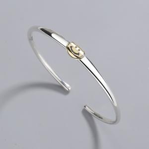 Silver Bangle Bracelet With Interchangeable Charms Rhodiumplated
