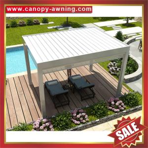 China outdoor Aluminum alu Motorized Opening louver shutter Roof Pergola gazebo pavilion canopy awning shelter for backyard on sale