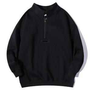 China Small Quantity Garment Manufacturer Men'S Quarter Zip Up Long Sleeve Mock Neck Pullover Hoodies on sale