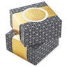 Quality 4" Gray Geometric 2 Pack Rigid Packaging Box With Gold Bands wholesale