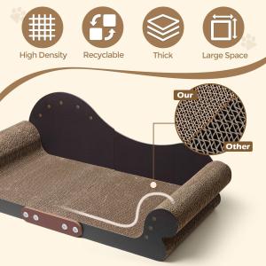 Cat Scratching Board Cat Couch Scratcher Cardboard, Durable Scratch Lounge Bed,