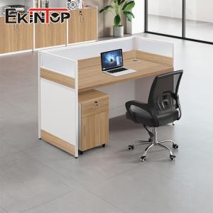 Walnut Employee Office Desk With Partition Small Desk Table