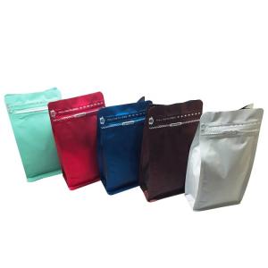 Custom Printed Resealable Flat Bottom Coffee Bean Packaging Bags