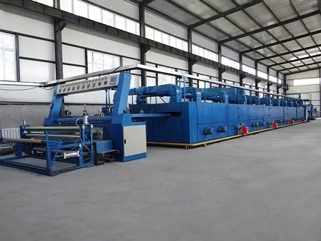 1800mm - 6000mm Fabric Finishing Machine Latex Backing And Hot Setting 30m/Min