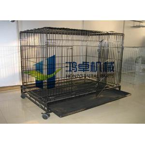 China Stainless Steel Foldable Pet Cage Collapsible Metal Pet Crate With Removable Tray on sale