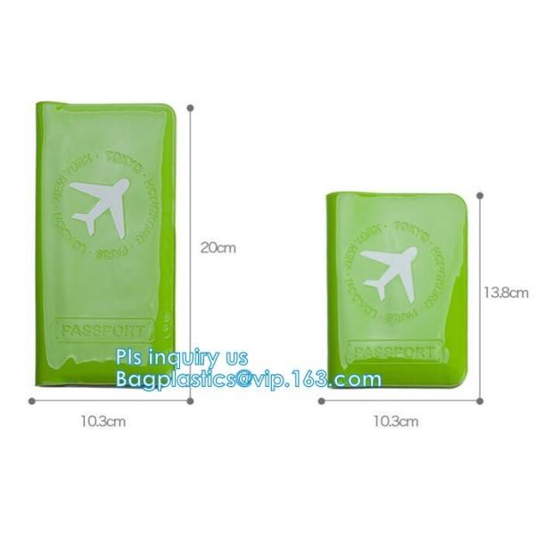 shinny promotion PVC Passport cover or Passport Case, PU and PVC grid card holder with zipper passport cover, Passport C