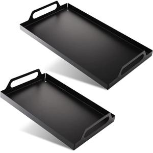 Metal Handled Serving Tray for Food Serving Carved Design 1mm Thickness