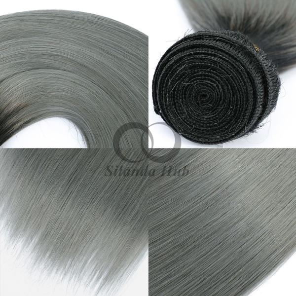 #T1B/Grey Straight Remy Human Hair Bundles Sew In Weave Bundles Brazilian Bundle Deals